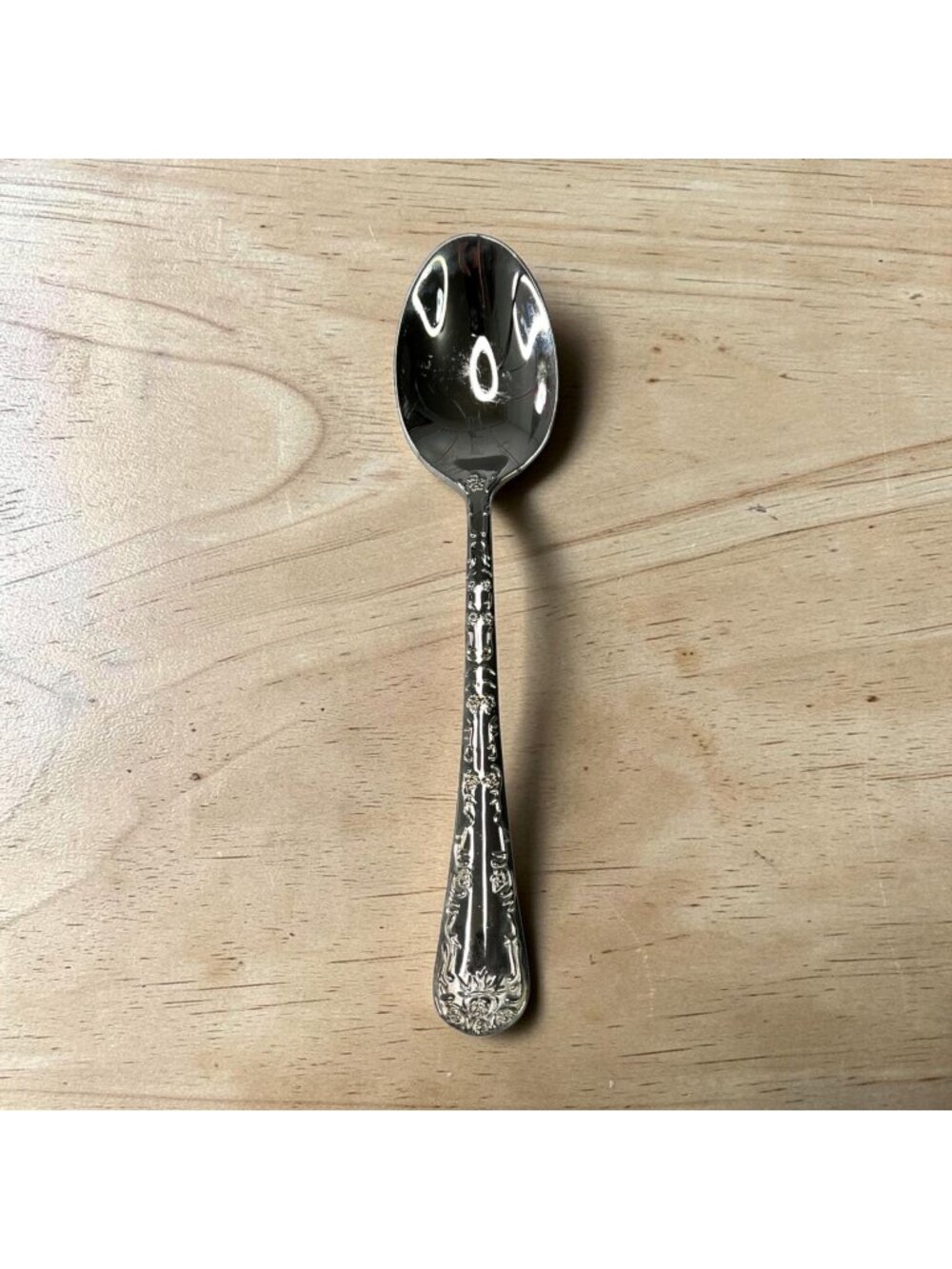 Vintage Wm Rogers & Son Plated Enchanted Rose Floral Pattern Tablespoon